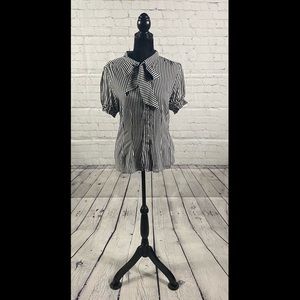 White and black tie shirt